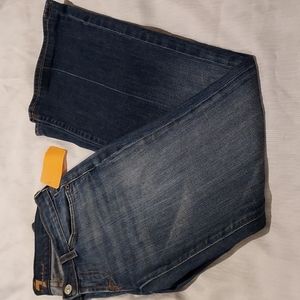 Women's Size 6 7 For All Mankind Washed Distressed Flare Jeans